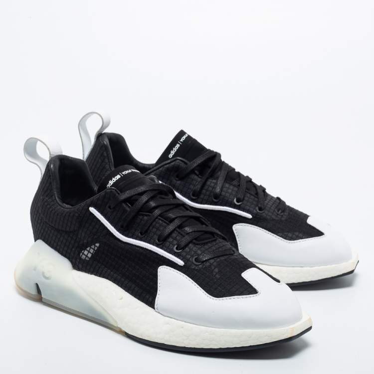Pre Owned Y-3 Black/White Knit Fabric Makura Chunky Sneakers Size 39.5