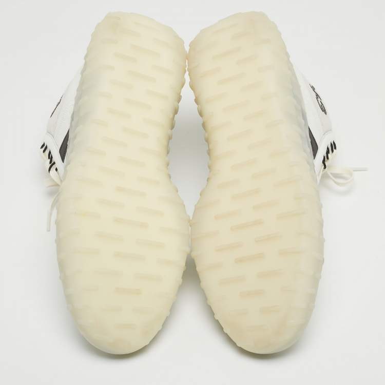 Pre Owned Y-3 White Leather High Top Sneakers Size 44.5
