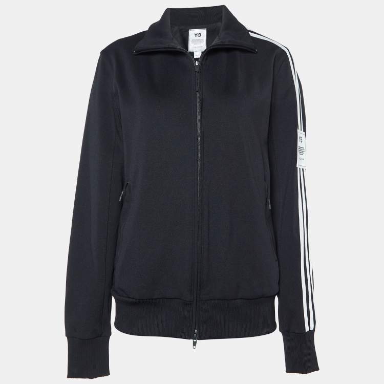 Pre Owned Y-3 Black Jersey Contrast Trim Track Jacket S