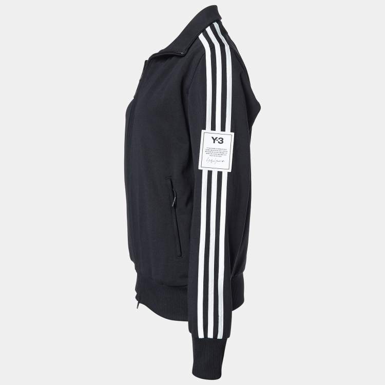 Pre Owned Y-3 Black Jersey Contrast Trim Track Jacket S