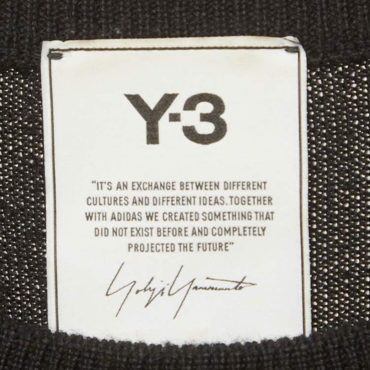 Pre Owned Y-3 Black Mesh Jersey Crew Neck T-Shirt L