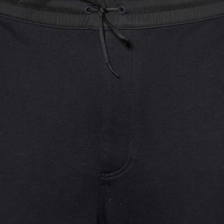 Pre Owned Y-3 Black Cotton Knit Contrast Detail Joggers S