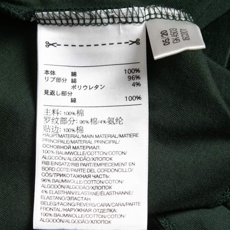 مملوكة مسبقًا Y-3 Dark Green Cotton Logo Patch Crew Neck Half Sleeve T-Shirt L