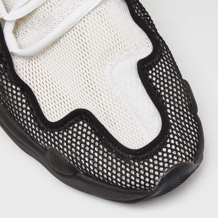 Pre Owned Y-3 Adidas White/Black Mesh Low Top Sneakers Size 44