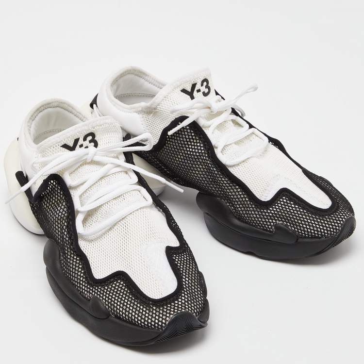 Pre Owned Y-3 Adidas White/Black Mesh Low Top Sneakers Size 44