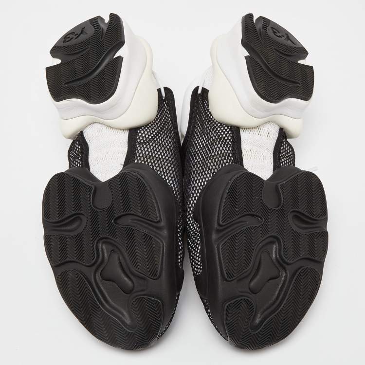 Pre Owned Y-3 Adidas White/Black Mesh Low Top Sneakers Size 44