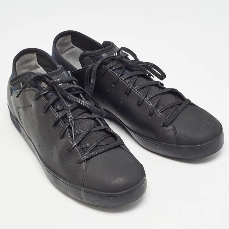 Pre Owned Y-3 Adidas Black Leather Yohji Star Low Top Sneakers Size 42