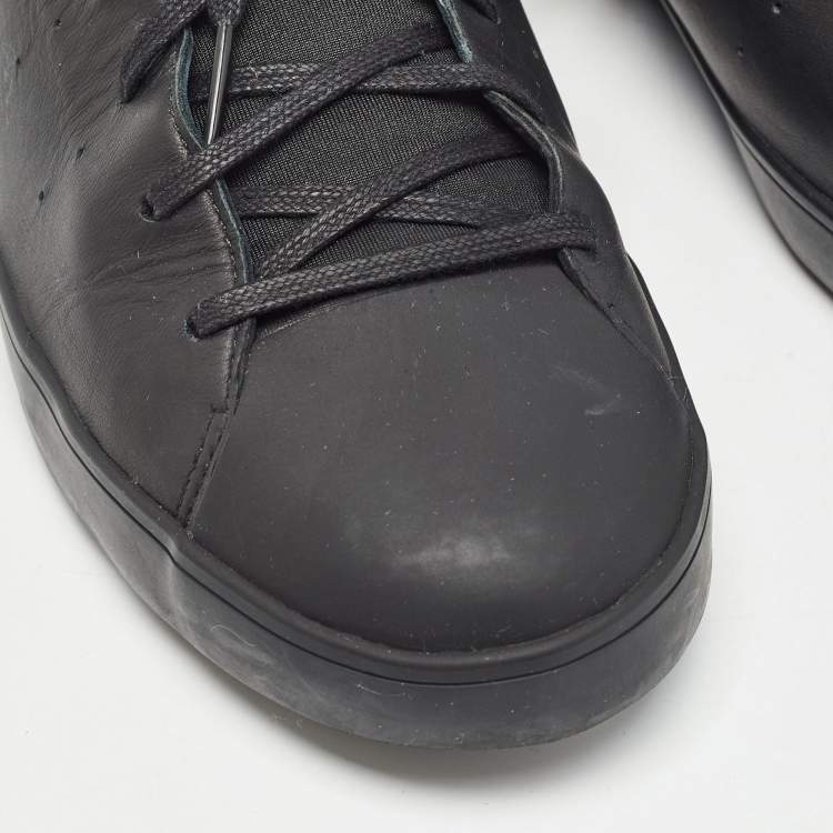 Pre Owned Y-3 Adidas Black Leather Yohji Star Low Top Sneakers Size 42