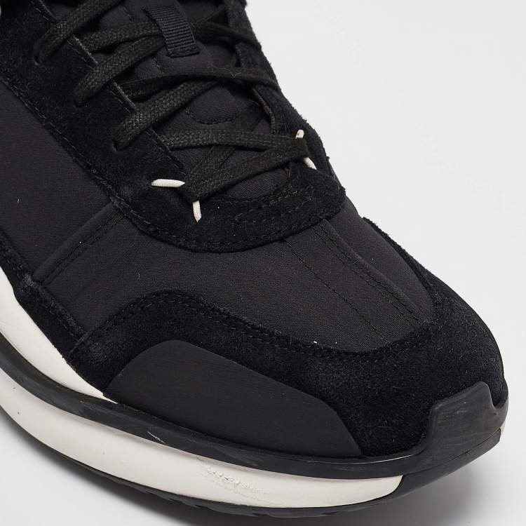 Pre Owned Y-3 x Adidas Black Fabric and Suede Low Top Sneakers Size 44
