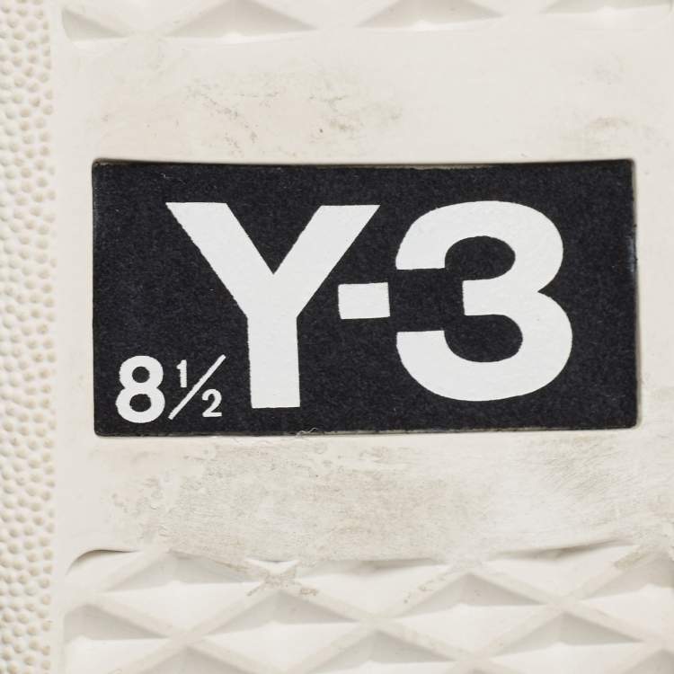 Pre Owned Y-3 White Leather and Nylon Kasabaru High Top Sneakers Size 42.5          