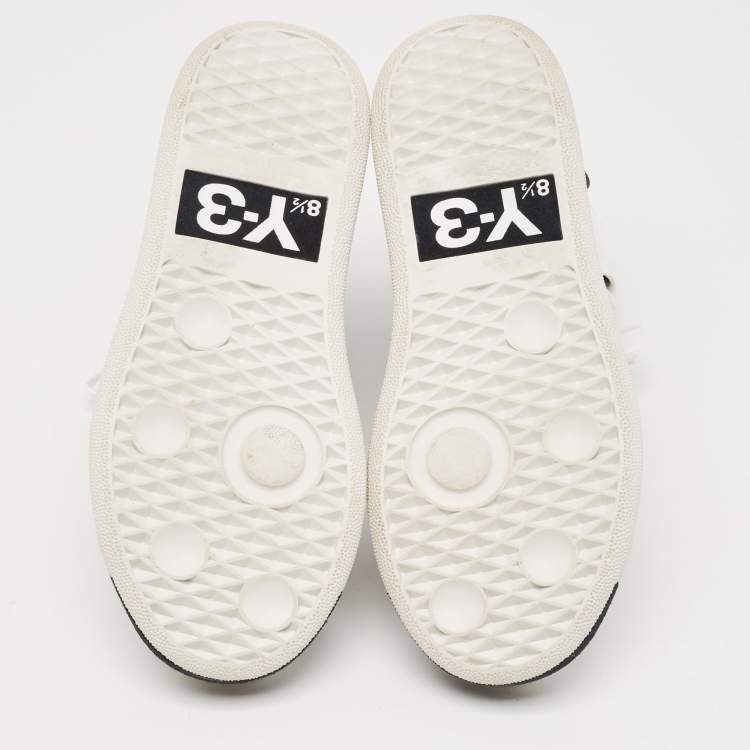 Pre Owned Y-3 White Leather and Nylon Kasabaru High Top Sneakers Size 42.5          