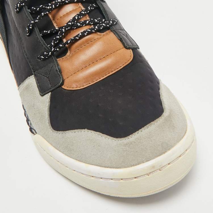 Pre Owned Y-3 Multicolor Fabric and Leather Yamamoto High Top Sneakers Size 44.5
