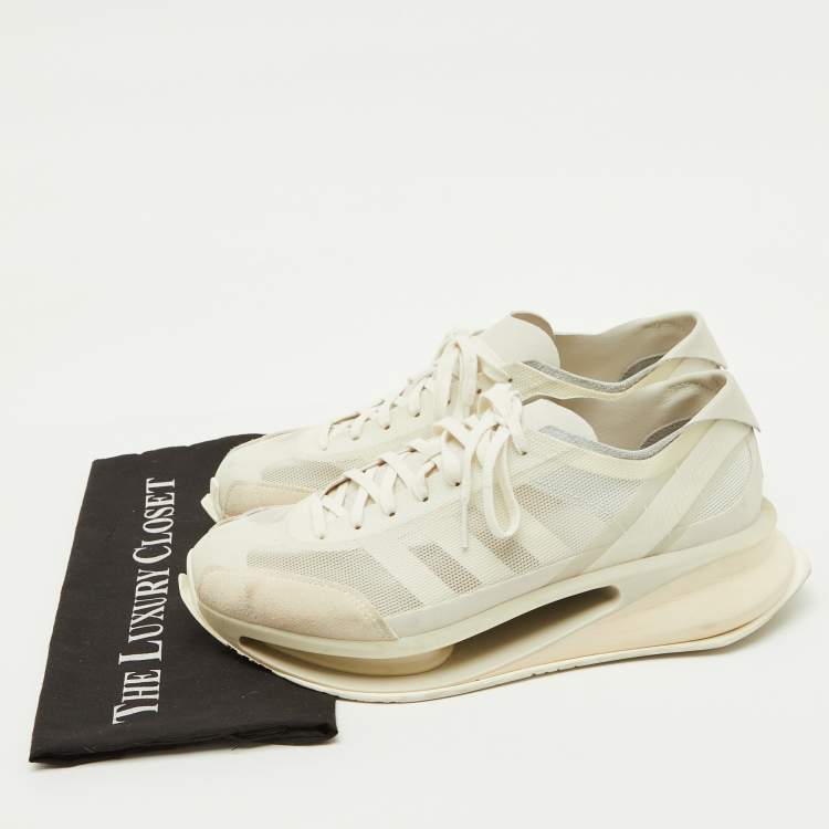 Pre Owned Y3 x Adidas White Suede and Mesh S-Gendo Run Sneakers Size 44 2/3