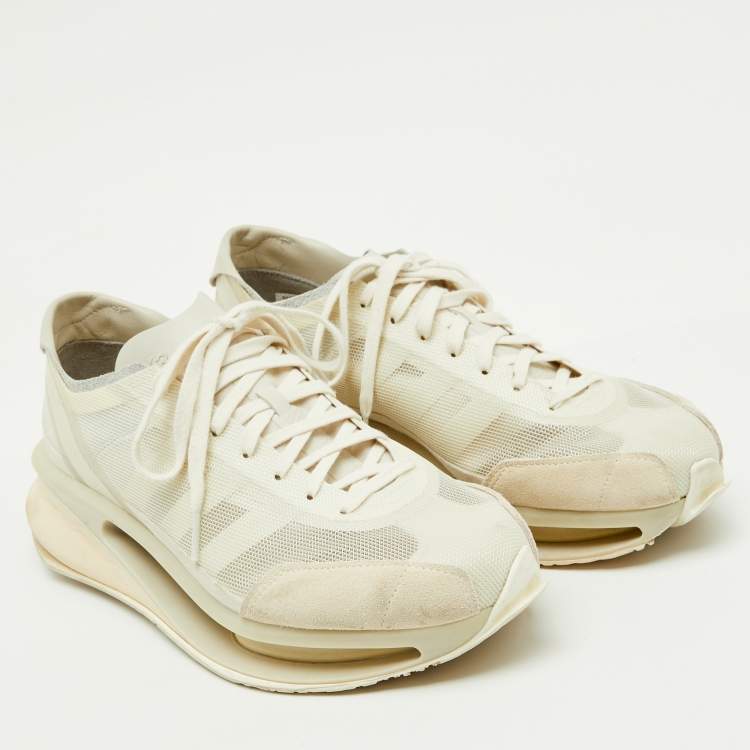 Pre Owned Y3 x Adidas White Suede and Mesh S-Gendo Run Sneakers Size 44 2/3