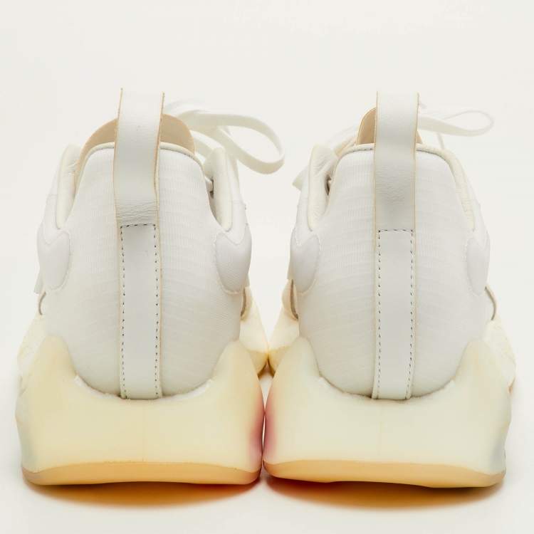 Pre Owned Y-3 Adidas Orisan Size 42 White Mesh and Suede Core White Low Top Sneakers