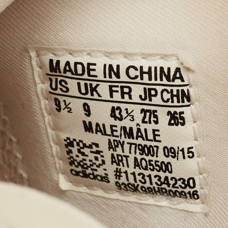 Pre Owned حذاء رياضي Y-3 قاسا إيلي قماش أبيض وجلد وأربطة مقاس 43.5