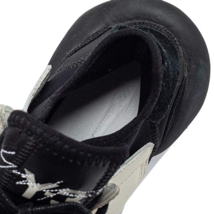 مملوكة مسبقًا Adidas Y-3 Cream/Black Leather And Fabric Kaiwa Low Top Sneakers Size 44 2/3
