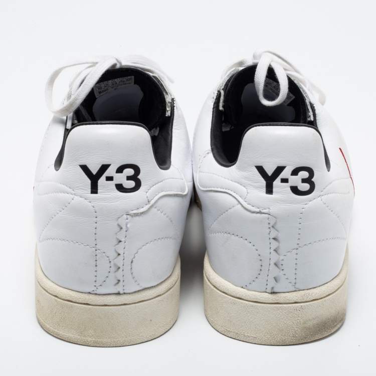 Pre Owned Y-3 White Leather Low-Top Sneakers Size 44