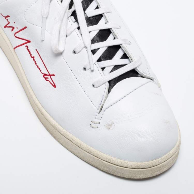 Pre Owned Y-3 White Leather Low-Top Sneakers Size 44