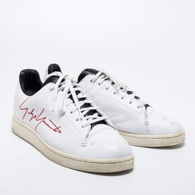 Pre Owned Y-3 White Leather Low-Top Sneakers Size 44