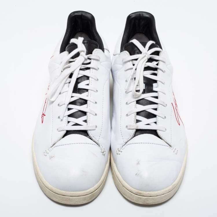 Pre Owned Y-3 White Leather Low-Top Sneakers Size 44