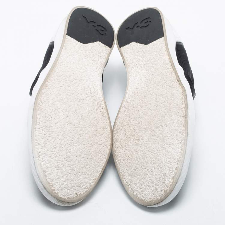 Pre Owned Y-3 Black Fabric and Leather Slip on Sneakers Size 42 2/3