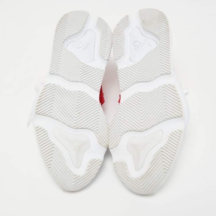 Pre Owned Y-3 White Knit Fabric Low Top Sneakers Size 42.5