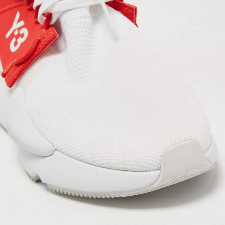 Pre Owned Y-3 White Knit Fabric Low Top Sneakers Size 42.5