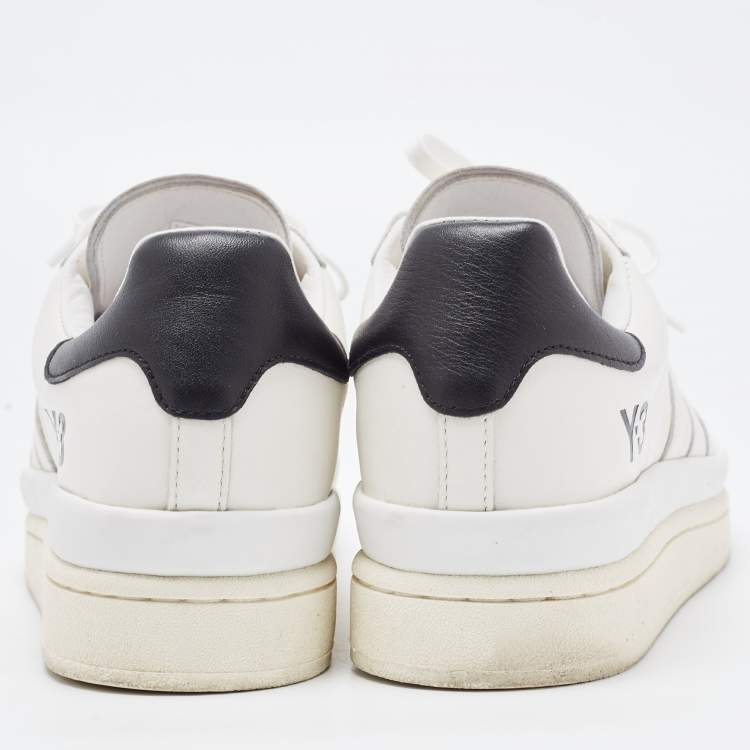 Pre Owned Y-3 White/Black Leather Yohji Star Low-Top Sneakers Size 42 2/3