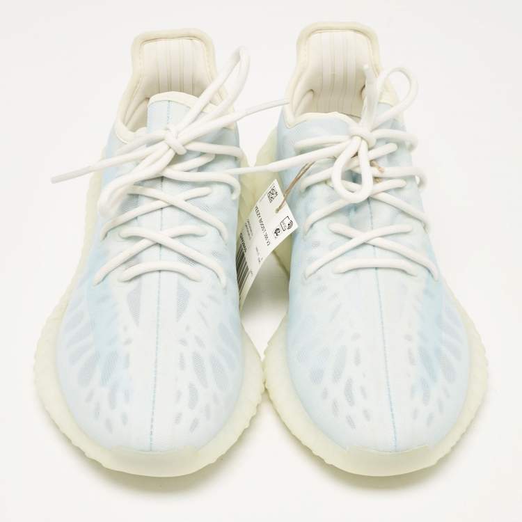 Pre Owned Yeezy x Adidas Blue Mesh Boost 350 V2 Mono Ice Sneakers Size 42