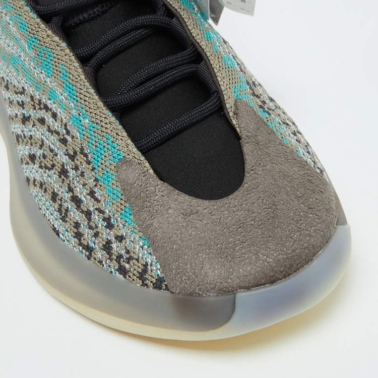 Pre Owned Yeezy x Adidas Multicolor Knit Fabric and Neoprene QNTM Sea Teal Sneakers Size 41 1/3