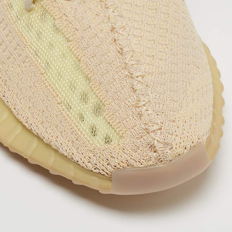 Pre Owned Yeezy x Adidas Beige Knit Boost 350 V2 Sneakers Size 44