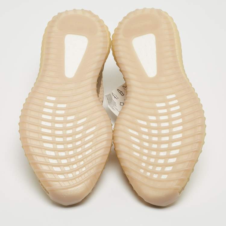 Pre Owned Yeezy x Adidas Beige Knit Boost 350 V2 Sneakers Size 44
