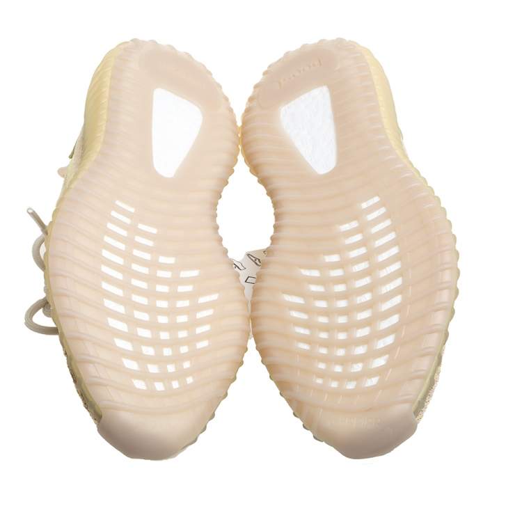 Pre Owned Yeezy Beige Cotton Knit Boost 350 V2 Sneakers Size 41.5