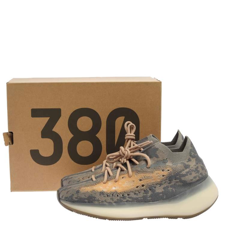 Pre Owned Yeezy x Adidas Multicolor Cotton Knit Boost 380 Mist Sneakers Size 44