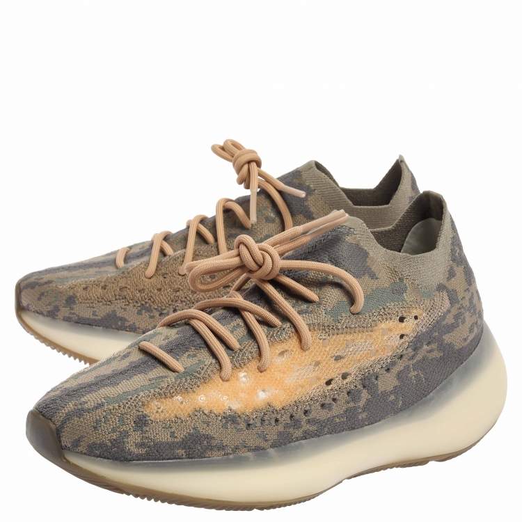 Pre Owned Yeezy x Adidas Multicolor Cotton Knit Boost 380 Mist Sneakers Size 44