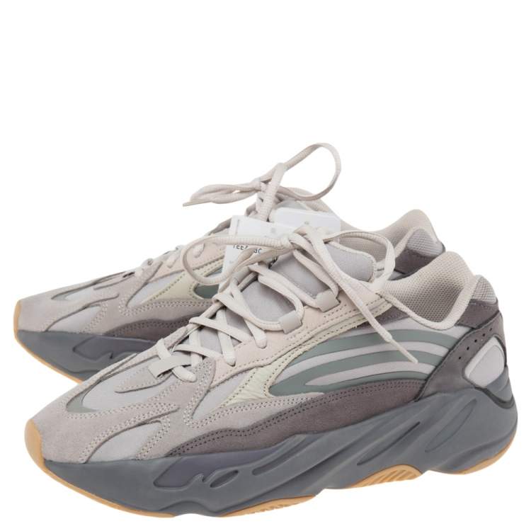 Pre Owned Adidas Yeezy Boost 700 V2 Geode Multicolor Nubuck And Suede Lace Up Sneakers Size 44