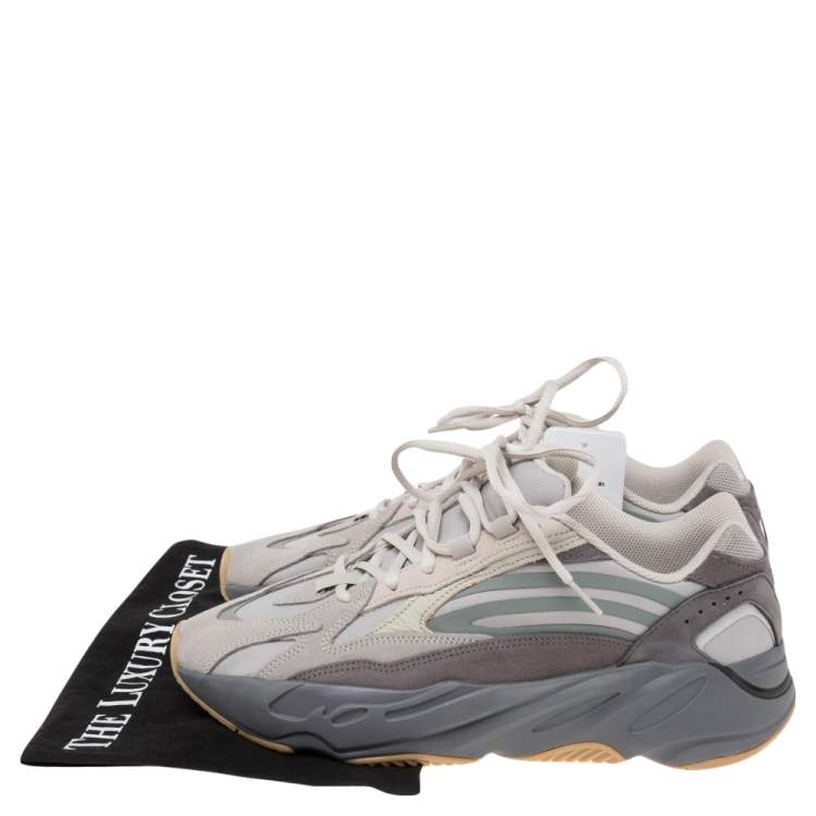 Pre Owned Adidas Yeezy Boost 700 V2 Geode Multicolor Nubuck And Suede Lace Up Sneakers Size 44