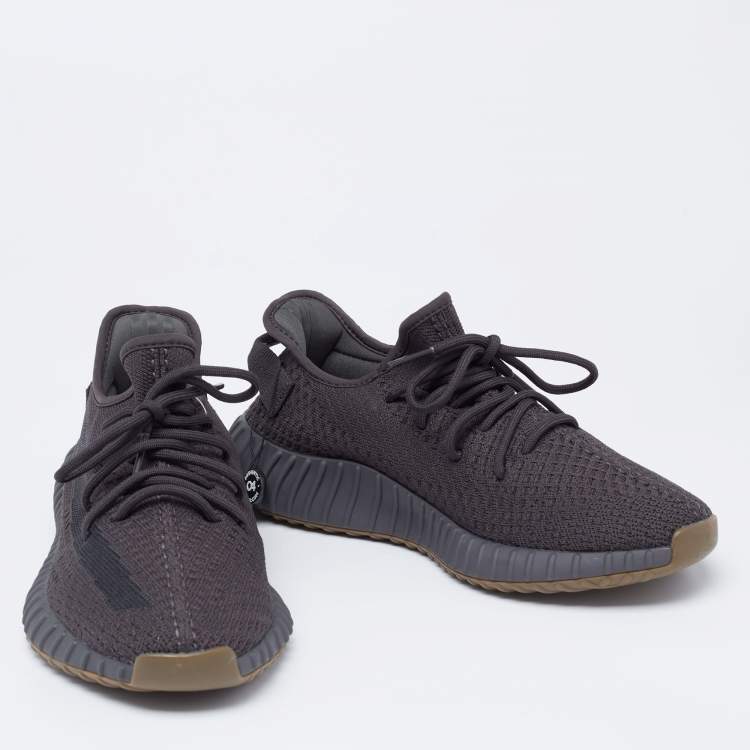 Pre Owned Yeezy x Adidas Black Knit Fabric Boost 350 V2 Cinder Sneakers Size 43 1/3