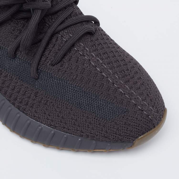 Pre Owned Yeezy x Adidas Black Knit Fabric Boost 350 V2 Cinder Sneakers Size 43 1/3