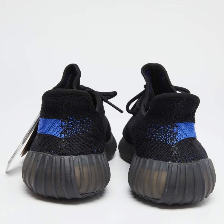 Pre Owned Adidas Yeezy Boost Blue Knit Fabric 350 V2 Dazzling Sneakers Size 46 2/3