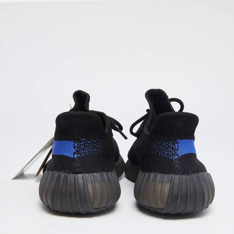 Pre Owned Adidas Yeezy Boost Blue Knit Fabric 350 V2 Dazzling Sneakers Size 46 2/3