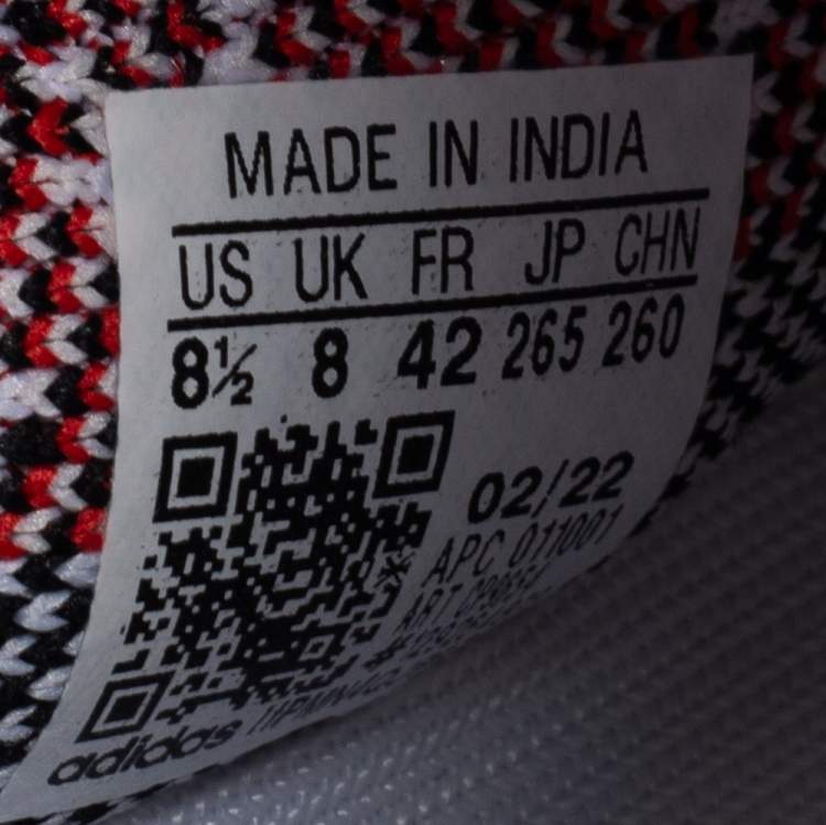 Pre Owned Yeezy x Adidas White/Black Knit Fabric Boost 350 V2 Zebra Sneakers Size 42