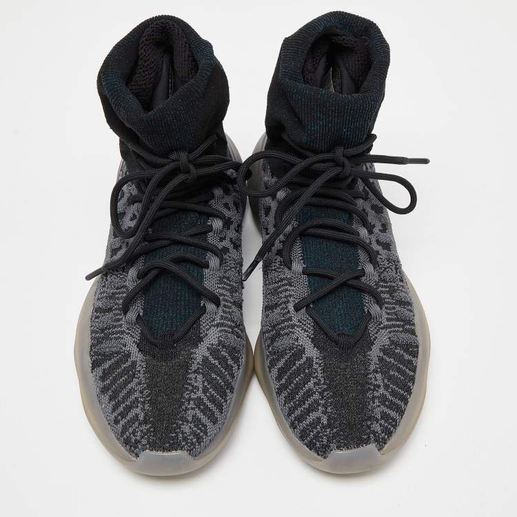 Pre Owned Yeezy X Adidas Knit Fabric Boots V2 Bsktbl High Top Sneakers Size 46