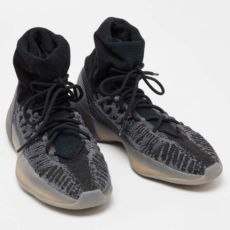 Pre Owned Yeezy X Adidas Knit Fabric Boots V2 Bsktbl High Top Sneakers Size 46