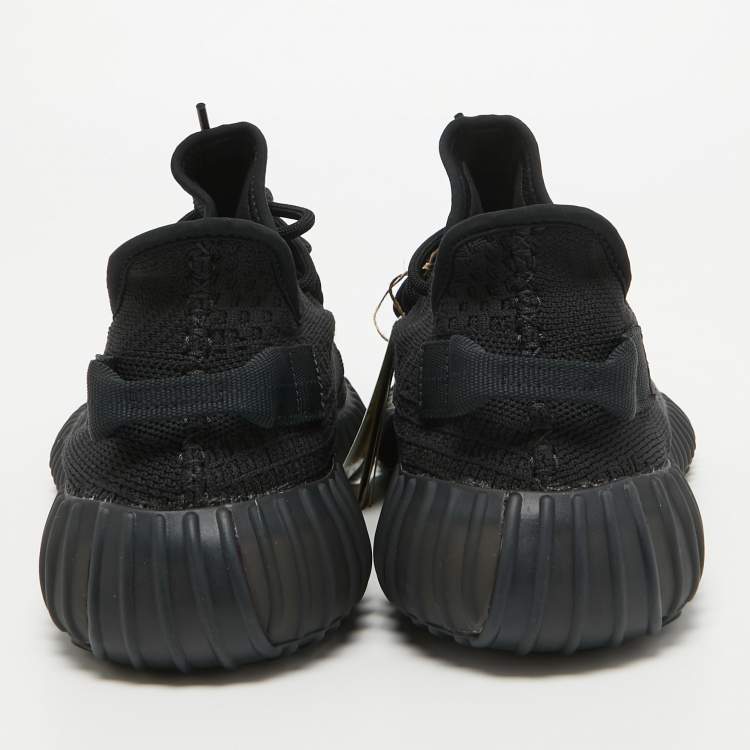 Pre Owned Adidas x Yeezy Black Cotton Knit Boost 350 V2 Sneakers Size 46 2/3