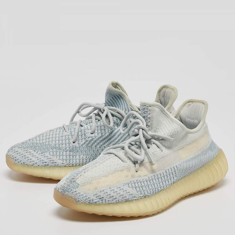 Yeezy x Adidas Blue White Knit Fabric Boost 350 V2 Cloud White Low Top Sneakers Size 45 1 3 Yeezy TLC