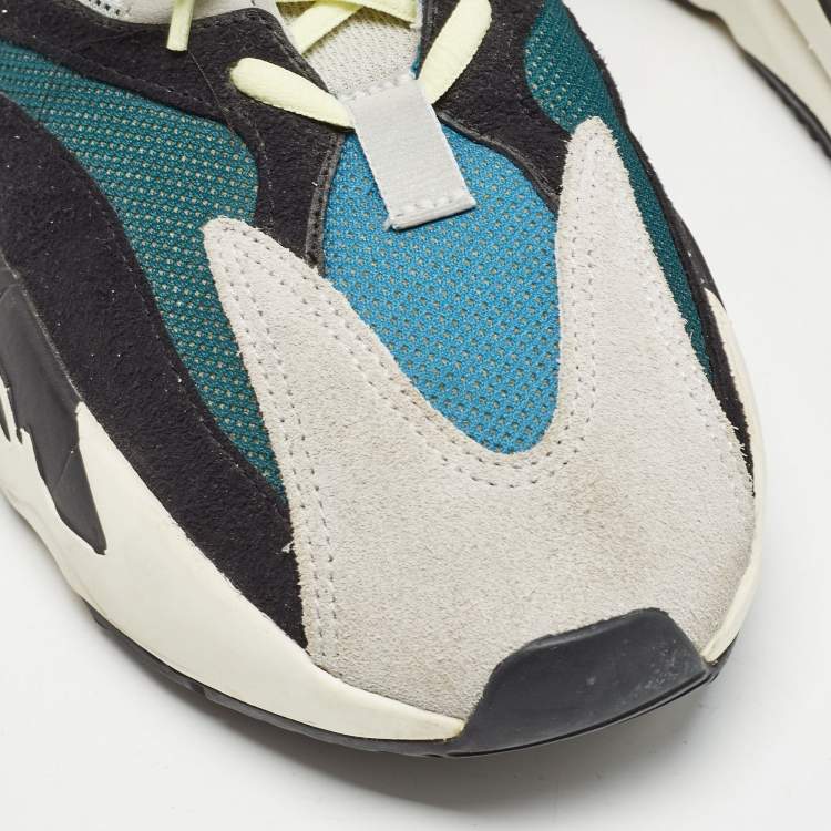 Pre Owned Yeezy x Adidas Multicolor Suede and Mesh Boost 700 Wave Runner Sneakers Size 45 1/3