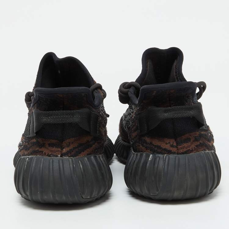 Pre Owned Yeezy x Adidas Black/Brown Knit Fabric Boost 350 V2 MX Rock Sneakers Size 45 1/3