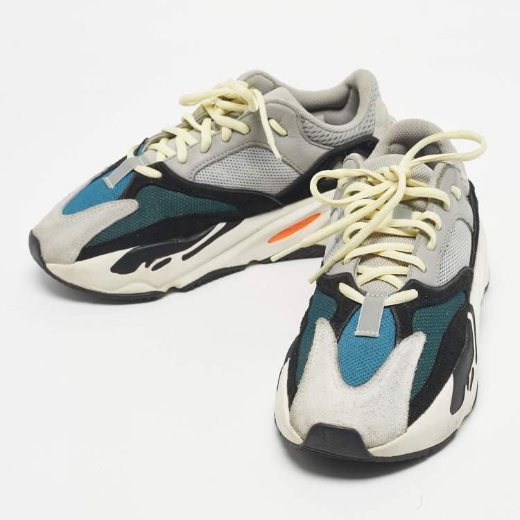 Pre Owned Yeezy x Adidas Multicolor Suede and Mesh Boost 700 Wave Runner Sneakers Size 40